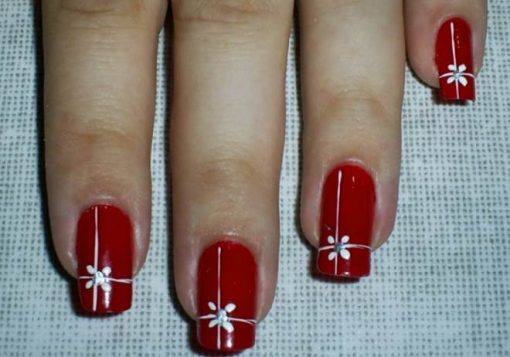 unhas vermelhas de natal