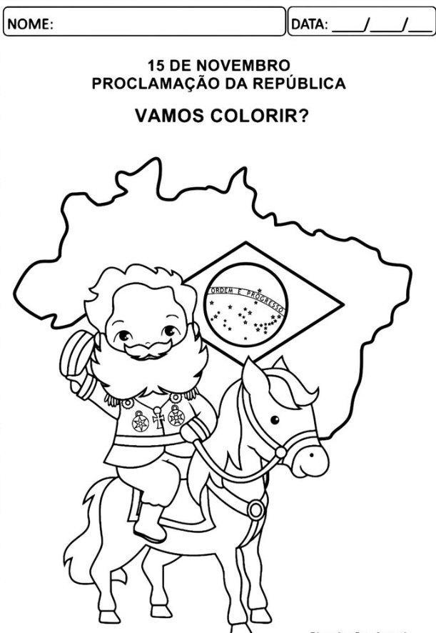 Desenhos para Colorir da Proclamação da República do Brasil