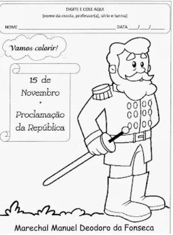 Desenhos para Colorir da Proclamação da República do Brasil