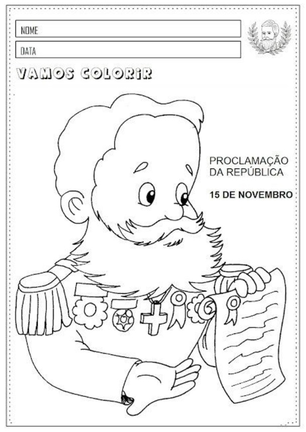 Desenhos para Colorir da Proclamação da República do Brasil